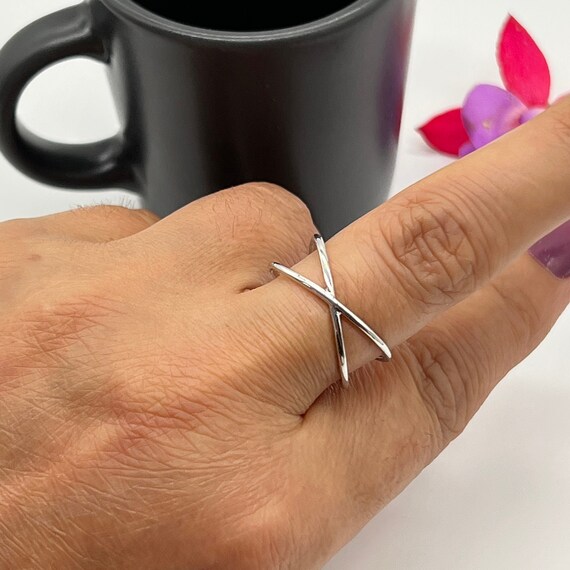Silver Cross Ring dainty Ring open Adjustable Ring thumb Ring ring