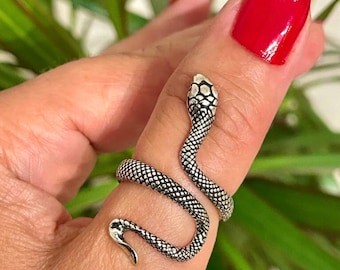 Chunky Adjustable Silver Snake Ring, Delicate Ring, Statement Ring, Ring For Women, Boho Ring, Thumb Ring, Valentines Day Gift For Her