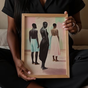 Afro Sheek Afrocentric Poster, African American Art, Afro Surrealism, Unique Surreal Pink Wall Art, Contemporary Theme, Black Woman Art