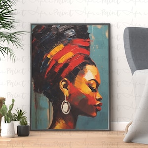 Afrikanische Frau Digital Druckbare Kunst | Afrikanische Wandkunst | Abstrakte Wandkunst | Wandkunst im afrikanischen Stil | Afrocentric Wandkunst | Einzigartige Kunst