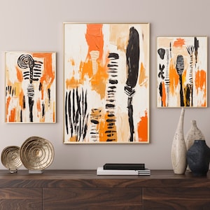 Set von 3 afrikanischen Stammes- abstrakte Muster Digital druckbare Wandkunst Afrikanische minimalistische Wandkunst | Afrozentrische digitale Kunst | Afrikanisch Deko