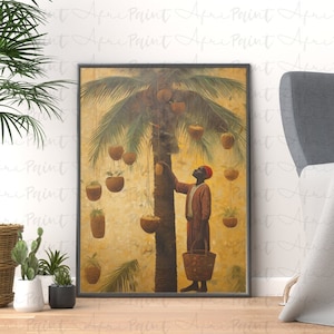 Palm Wine Tapper Digital Printable Wall Art| African Wall Art| Abstract wall art| African style wall art| Afrocentric Wall Art| Unique Art