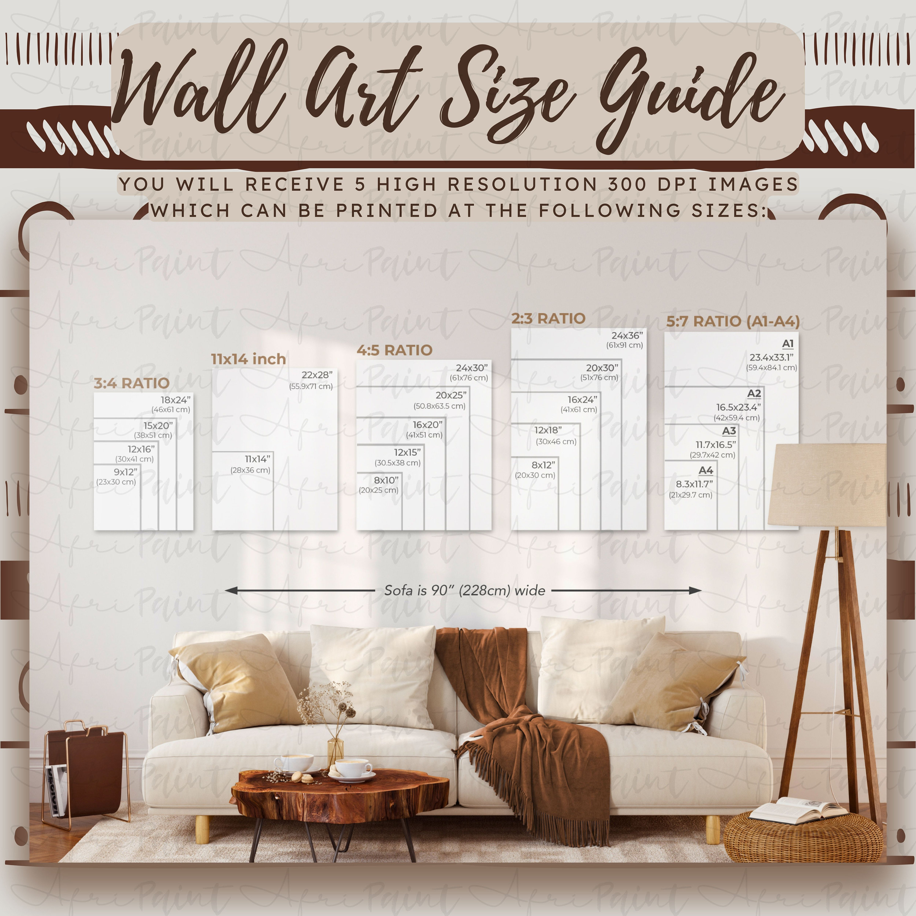 Kumasi Ghana Karte Leinwand Poster - Wanddekoration 20x30cm