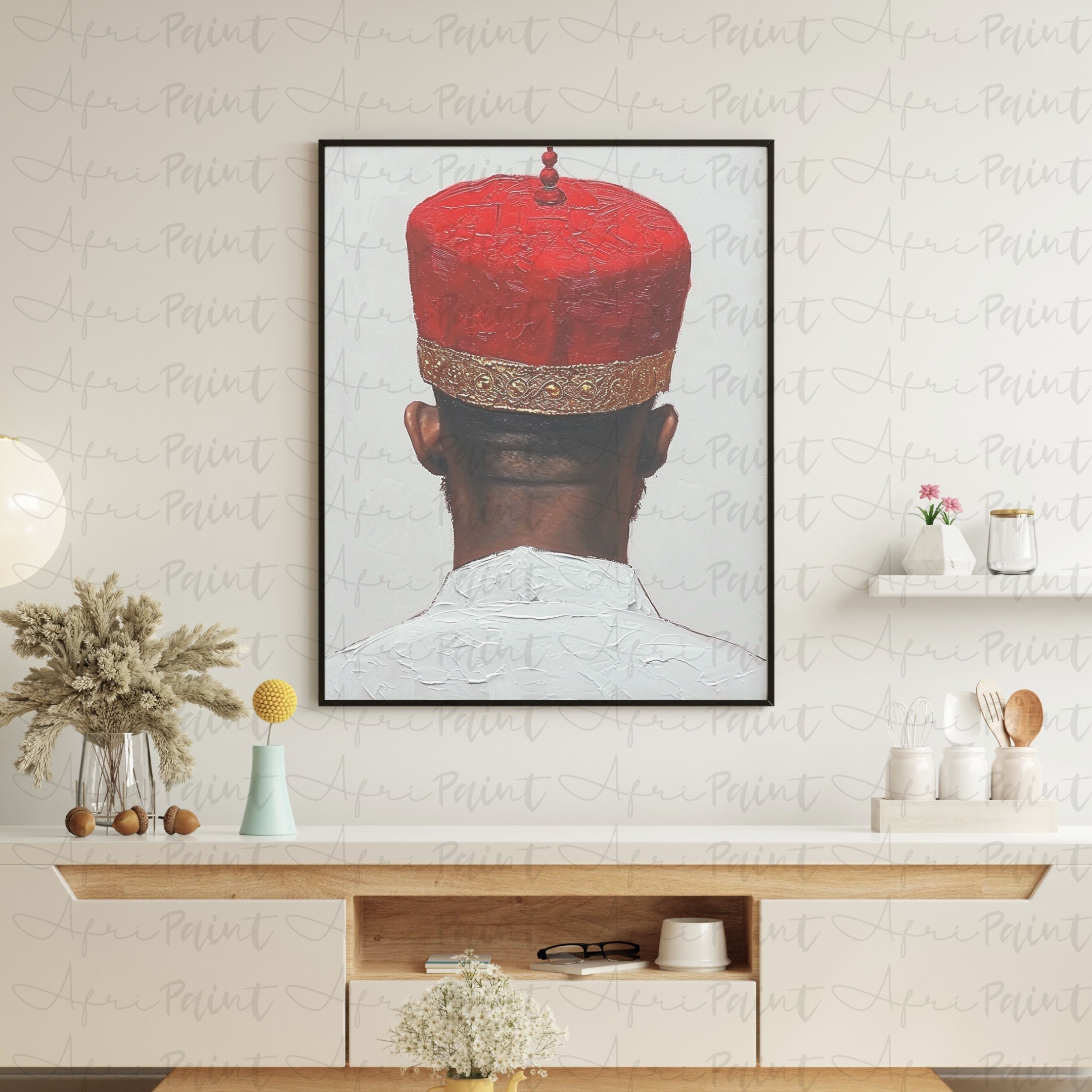 The Red Cap Chief Digital Printable Wall Art Igbo Art Nigerian Wall Art