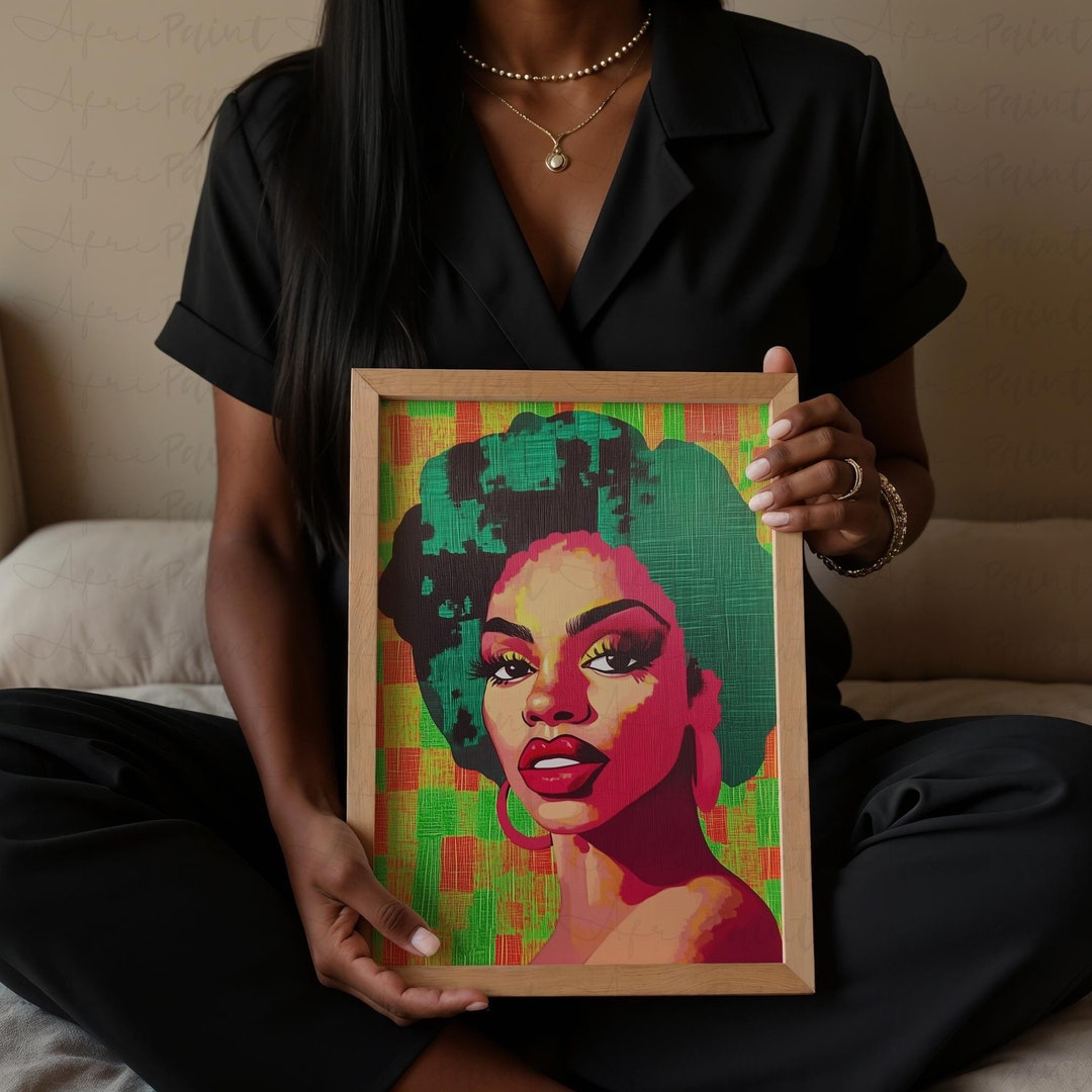 1950s Black Woman Pop Art Digital Print, Printable Download, African ...