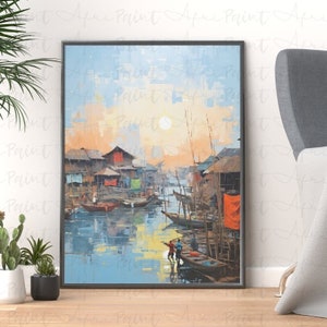 Makoko Floating Village Digital Printable Wall Art| Lagos Nigeria Wall Art| Afrocentric Wall Art| African Wall Art Instant Download|