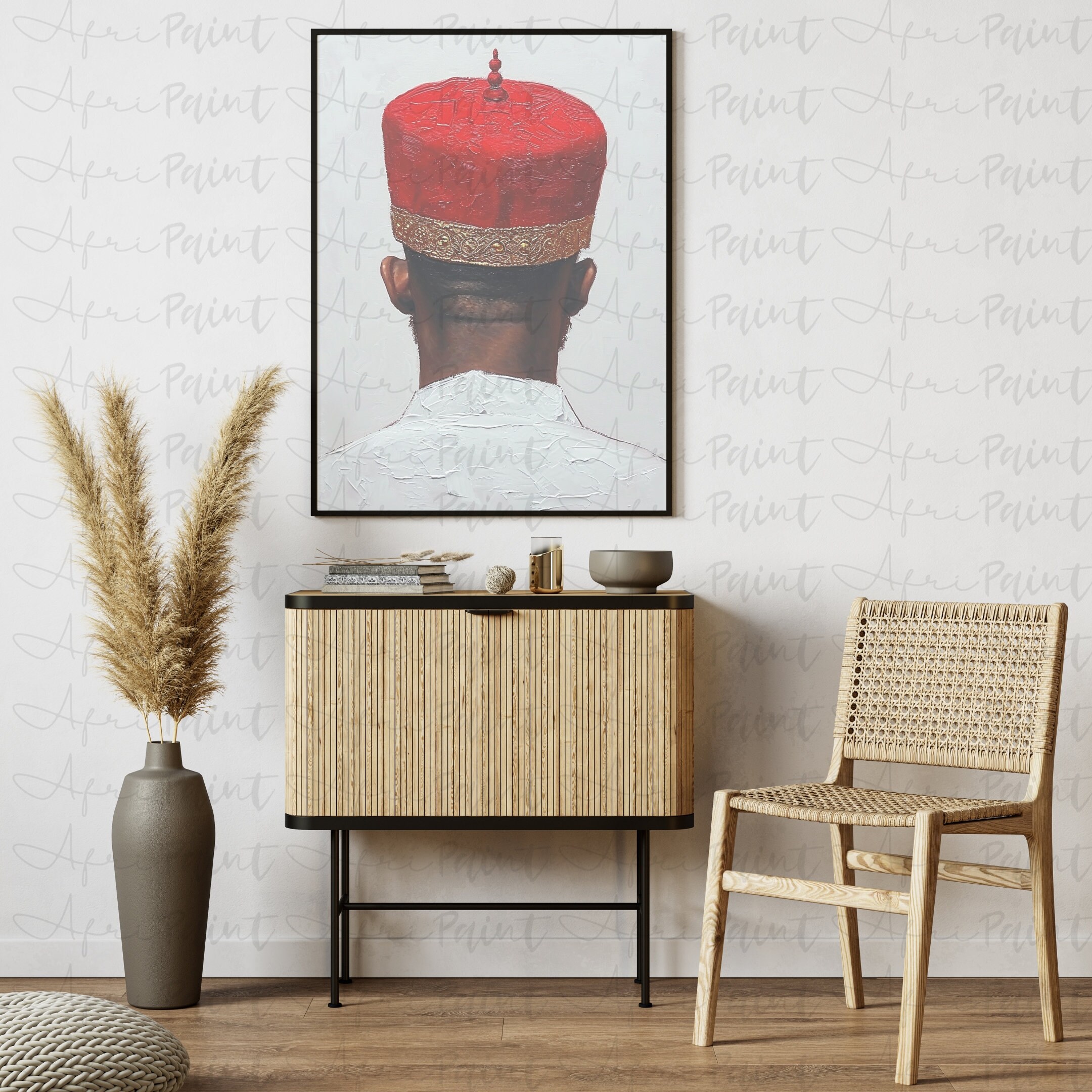 The Red Cap Chief Digital Printable Wall Art Igbo Art Nigerian Wall Art