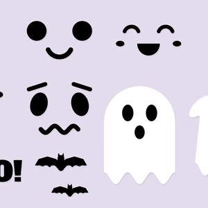 Ghost Luminary Svg, Halloween Ghost Face Mason Jar Decal, Paper Bag Luminary Cut File, Ghost Face Svg Bundle, Cricut Silhouette Dxf Png image 2