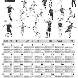 Time Icons: Soccer Players’ Birthdays Calendar 2024 - Etsy