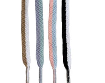 Lacets en polyester bicolore : lacets de chaussures fendus de 54 pouces