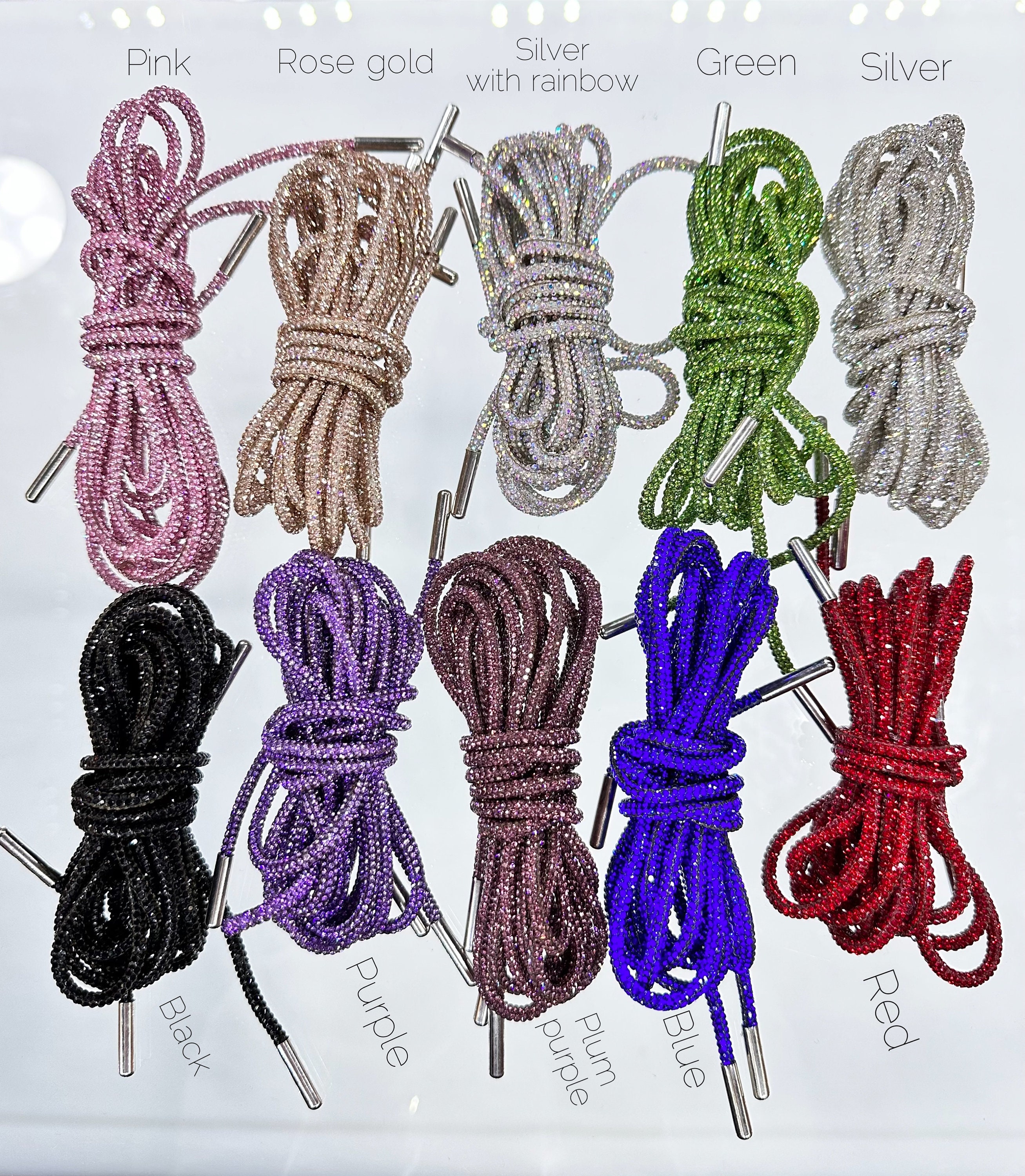  6 Pieces Rhinestone Shoe Laces Crystal Glitter Rope Rhinestone Hoodie  String Shiny Diamond Bling Drawstring Cord Replacement Rope Chain Round  Shoe Lace String for Sneakers Sweatpants Hoodies Shorts… : Clothing, Shoes
