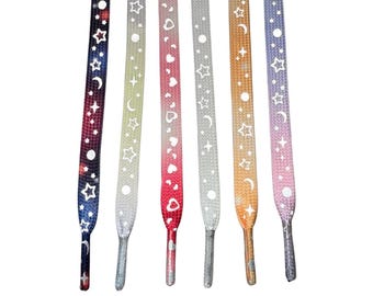 Cordón de zapato: Luna y estrellas (reflectante)