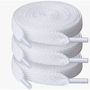 White Flat Shoelaces