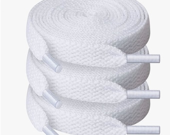 White Flat Shoelaces