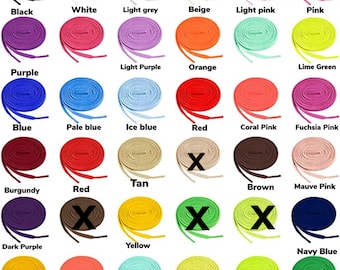 Flat Shoelaces: Polyester & Nylon, 54 Inch (Pair)