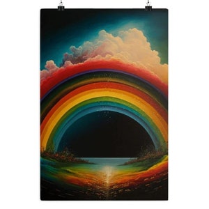 Póster oceánico arcoíris para decoración del hogar, póster oceánico arcoíris vibrante, impresionante arte de pared para decoración del hogar"