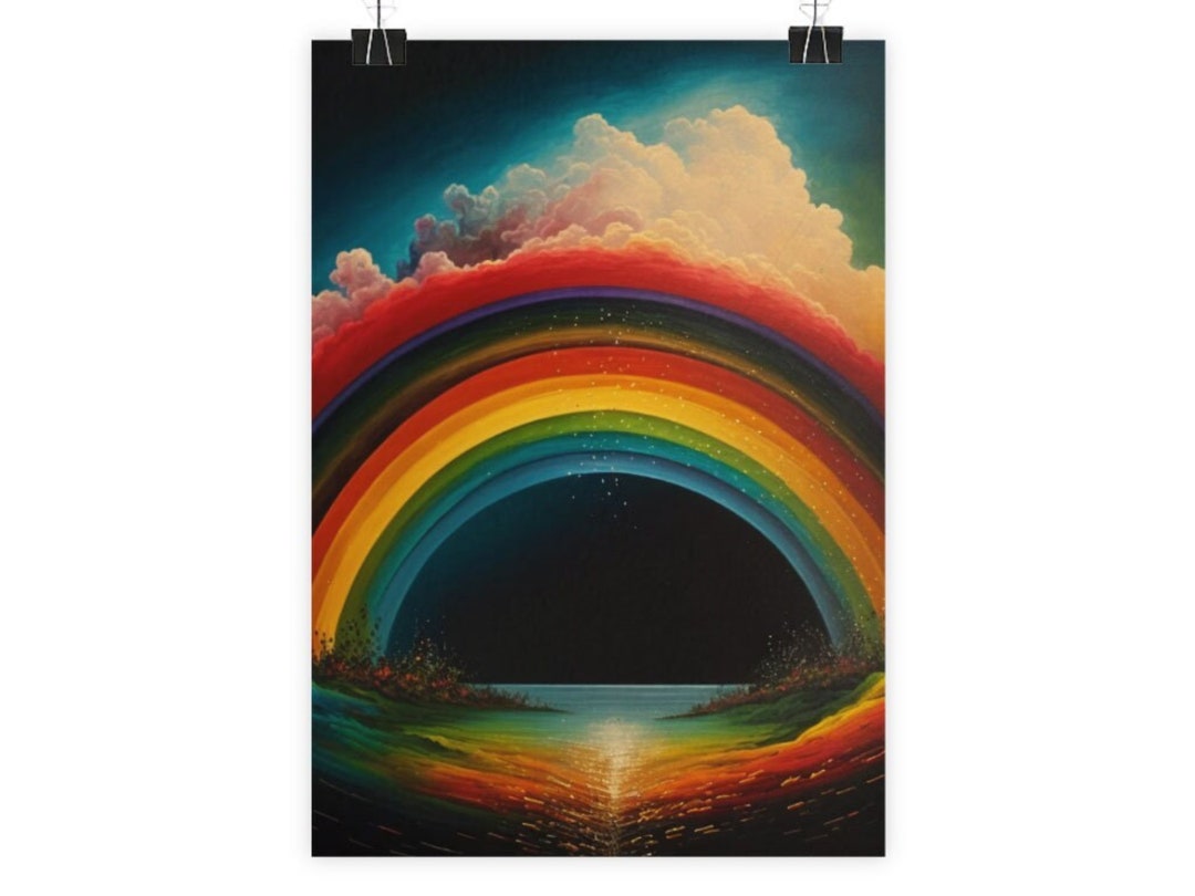 Rainbow Glossy Poster Colorful Highgloss Wall Art Vibrant Home Decor