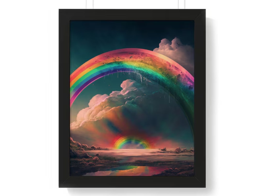 Affiche arcenciel de paysage naturel Art mural scénique Etsy France