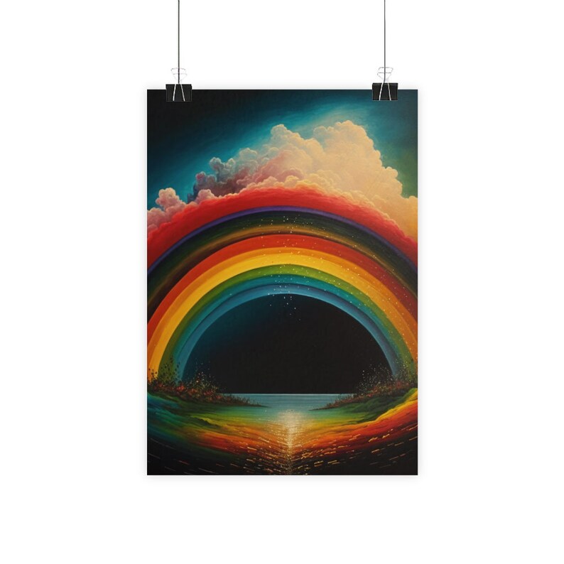 Rainbow Glossy Poster Colorful Highgloss Wall Art Vibrant Home Decor
