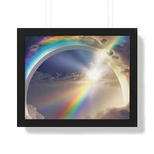Rainbow Design Ingelijste Horizontale Poster - Mooie Art Print - Illustratie Muur Poster