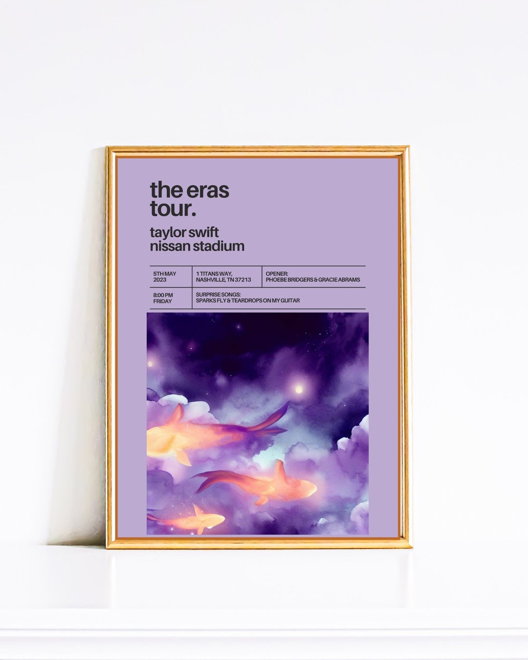 Custom Eras Tour Poster Canva Digital Template Taylor Swift Wall Art With Dates Stadium and