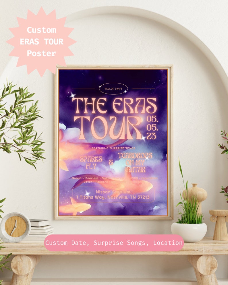 Custom Eras Tour Poster Canva Digital Template Taylor Swift Wall Art