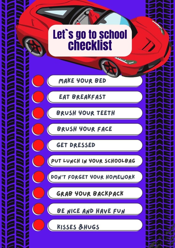 Kids Responsibility Checklist Printable Daily School - Etsy