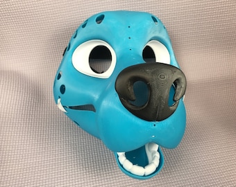 Zestaw do druku 3D głowy futrzanego kostiumu wilka Toony Canine