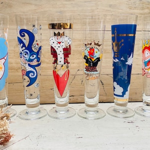 Set mit 6 Sammler-Ritzenhoff-Biergläsern