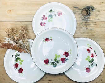 Ensemble de 4 assiettes plates de la Faïencerie de Sarreguemines Modèle « Joinville »