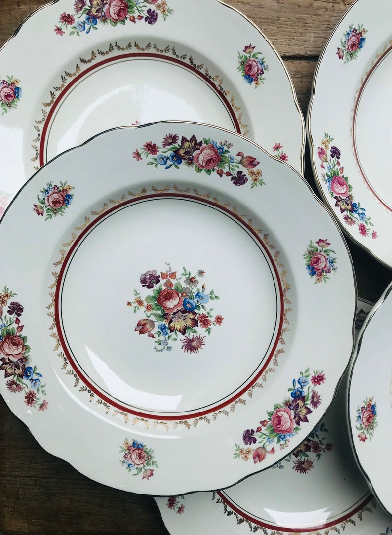 Set of 6 soup plates from the Faiencerie de Sarreguemines Model Fanchette image 3