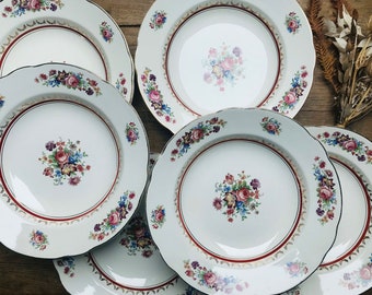 Ensemble de 6 assiettes creuses de la Faïencerie de Sarreguemines Modèle « Fanchette »