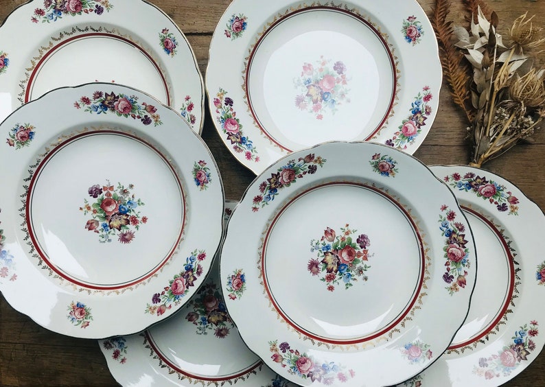 Set of 6 soup plates from the Faiencerie de Sarreguemines Model Fanchette image 1