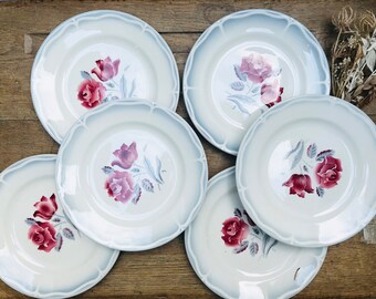 Set of dessert plates from the Faïencerie de Sarreguemines Model "Alesia"