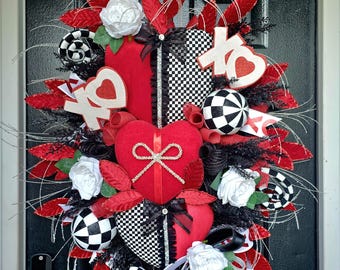 Valentines Day Wreath, Valentine Decor, Sexy Valentine, Love Wreath, Heart Wreath, Front Door Valentines Wreath, Romantic Valentine Wreath,