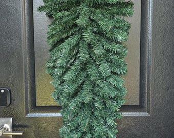 36' Green Pine Swag Base, Evergreen Swag, 125 Tip Teardrop Swag, Wreath Base, Wreath Making Base, Front Door Base, Swags for Decorating