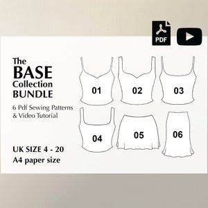 A4 BUNDLE: 6 digital PDF sewing patterns + video tutorial for BASE collection by Mai Ardour