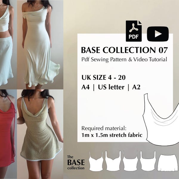 Digital PDF sewing pattern + video tutorial for BASE collection 07 by Mai Ardour