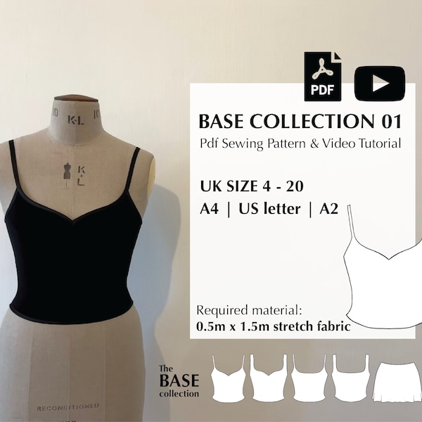 Digital PDF sewing pattern + video tutorial for BASE collection 01 by Mai Ardour