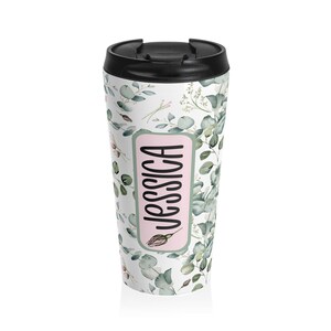 Personalized Floral Tumbler | RoseTumbler | 15 oz tumbler | Cottagecore | Wildflowers | Stainless Tumbler Stainless Steel Travel Mug