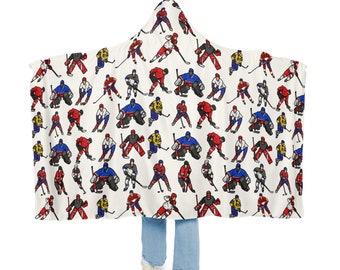 Ice Hockey, Blanket Hoodie, Oversized Hooded Blanket, Hoodie Blanket, Hockey, Sherpa Blanket, Wearable Blanket, Fluffy Hoodie Blanket