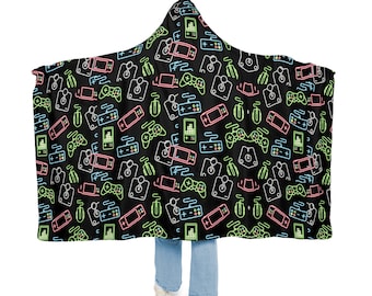 Gamer Blanket Hoodie, Video Gamer, Hooded Blanket, Hoodie Blanket, Gift for Gamer, Christmas Gift, Christmas, Gift for Her, Gift for Him