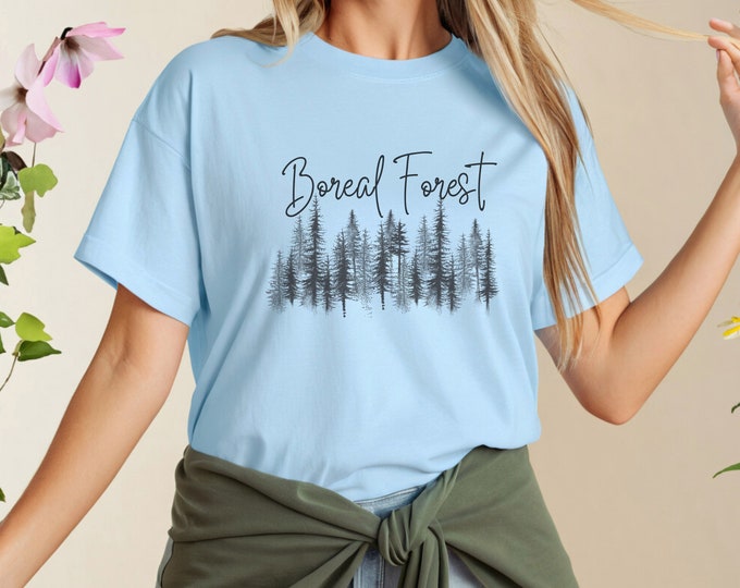 Nature Lover Gift, Boreal Forest T-Shirt, Gift for Nature Lover, Nature Shirt, Coniferous Forest, Nature Tee, Birds,Canada,Coniferous Tree,