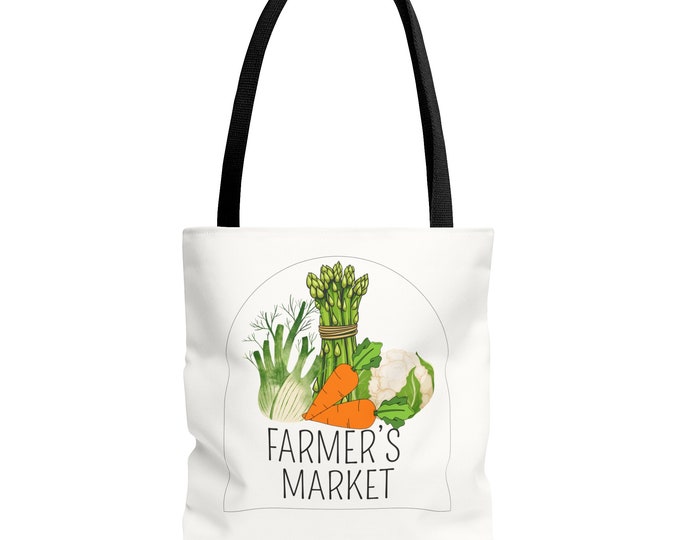 Farmer's Market, Tote Bag, Cute Tote Bank, Canvas Tote Bag, Strawberry, Grocery Tote Bag, Reusable Tote Bag, Strawberry Tote Bag, Market Bag