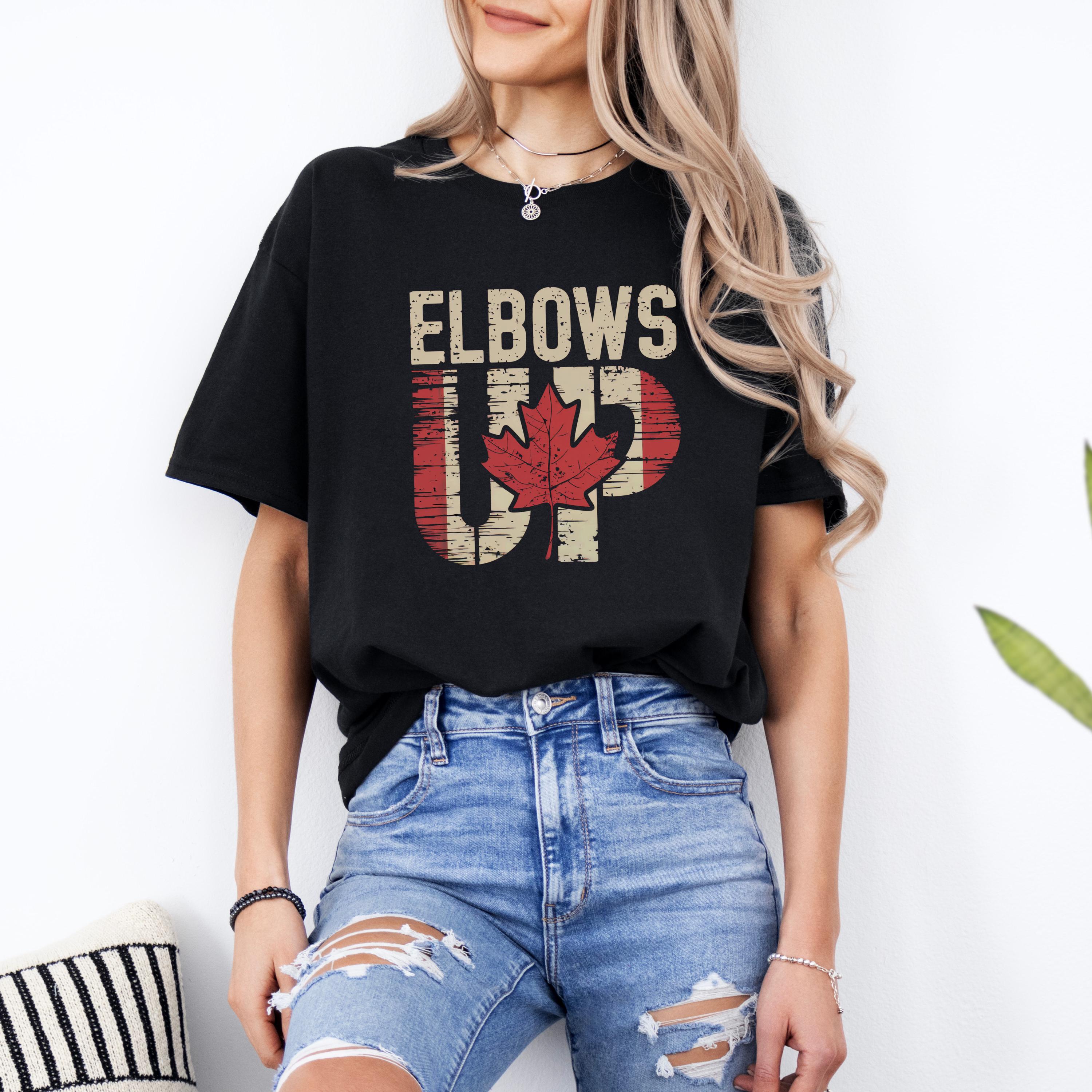 Elbows Up! Canada Pride Canadian Flag Maple Leaf Adult Vintage