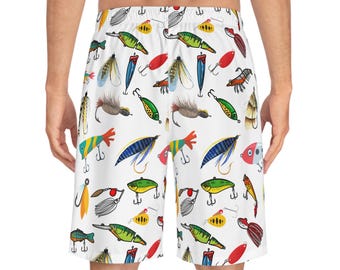 Fishing Lures Board Shorts for Dad, Perfect Father's Day Gift Idea, Beachwear for Fishing Enthusiasts,Gifts for Dad,Men's Board Shorts (AOP)