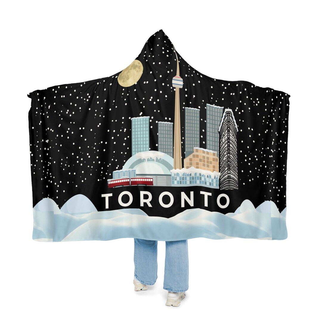 Toronto, Canada, Oversized Hooded Blanket, Gift for Dad, Hoodie Blanket