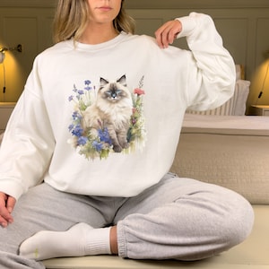 Ragdoll Cat Sweatshirt, Ragdoll, Ragdoll Cat, Radgoll Kitten, Cat Lover Gift, Christmas Gift, Christmas, Cat, Christmas Shirt, Gift for Her