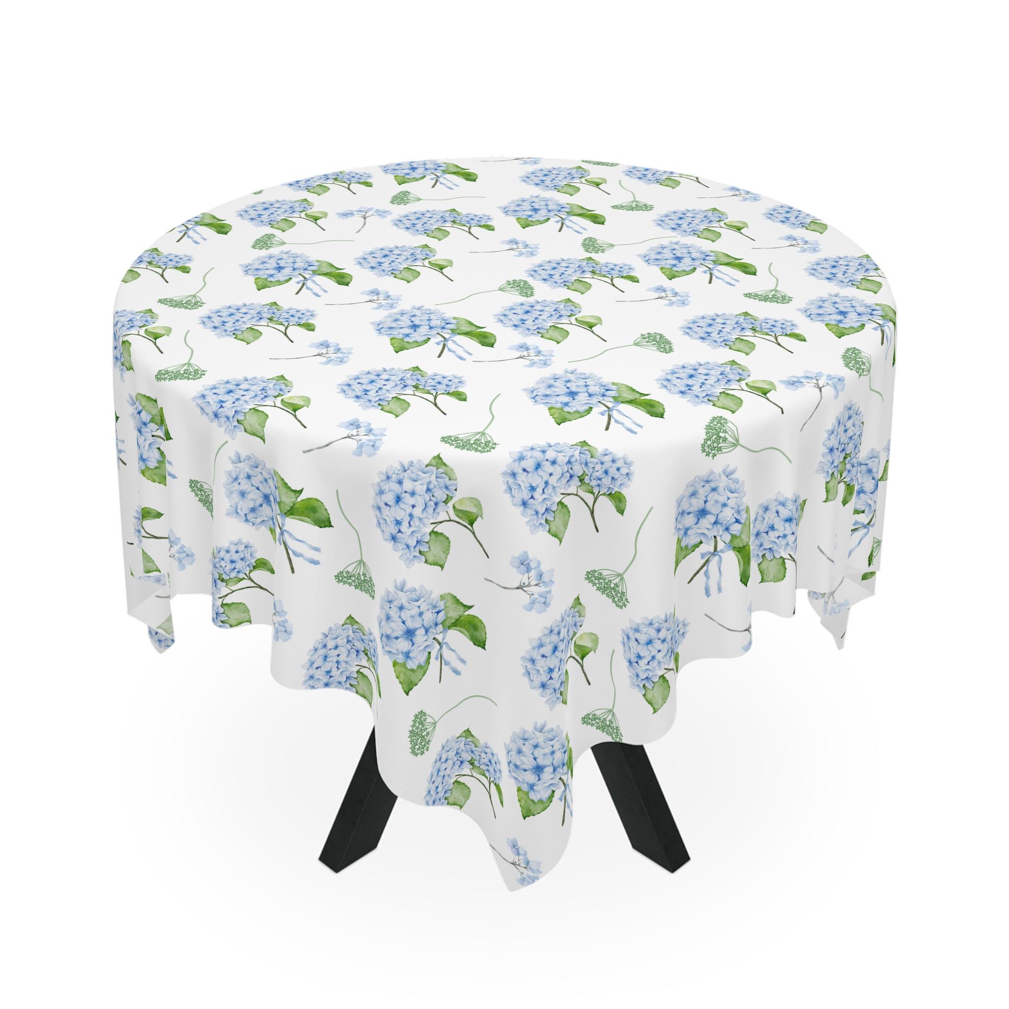 Hydrangea Table Linens Elegant Hydrangea Floral Tablecloth, Cottagecore Decor, Spring Table ...