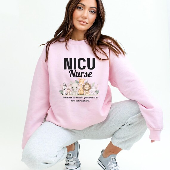 NICU Nurse Sweatshirt, Cute Animal Design, Perfect Gift for